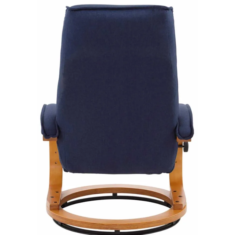 Relaxsessel mit Fußhocker in Dunkelblau - Thani (zweiteilig)