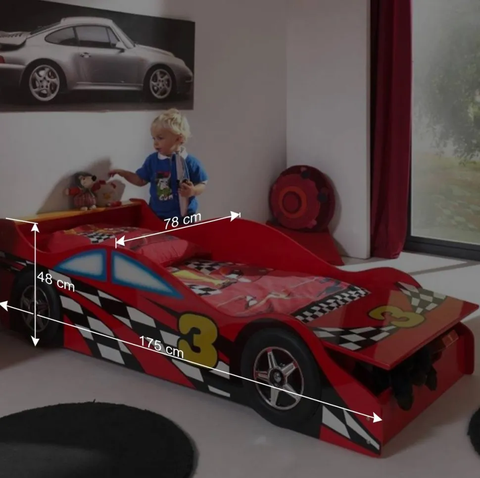 Rennautobett Streeter in Rot