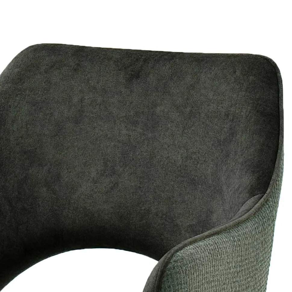 Retro Armlehnstühle in Oliv Grün Velours - Aldura (2er Set)