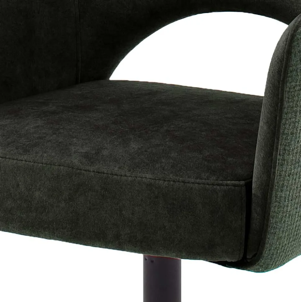 Retro Armlehnstühle in Oliv Grün Velours - Aldura (2er Set)