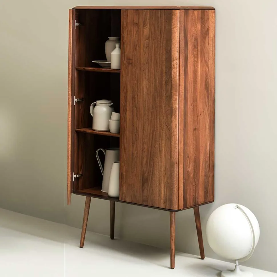 Retro Chic Highboard aus Nussbaum - Rivossa