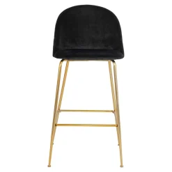 Retro Design Barstühle in Schwarz & Messing - Venjus (2er Set)