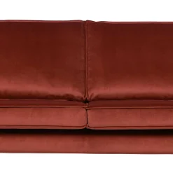 Retro Design 2er Couch in Rotbraun Samt - Enzing