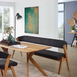 Retro Design Esstischbank mit Rückenlehne - Ovenciana