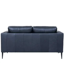 Retro Design Ledercouch in Schwarz - Griffina