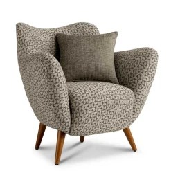 Retro Designsessel in Beige und Braun gemustert - Regiovs