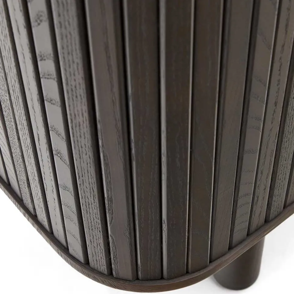 Retro Highboard mit Schiebetüren und Fächern - Tadaco