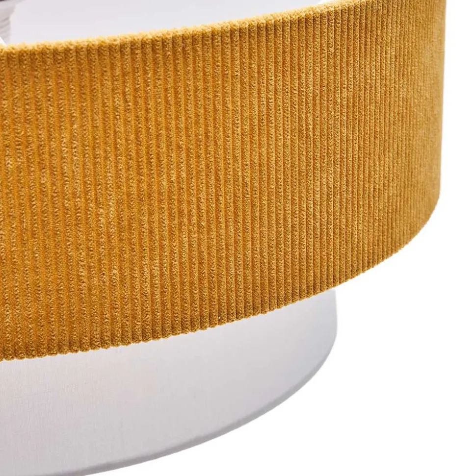 Retro Hängeleuchte in Senfgelb Cord - Dunedin