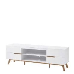 Retro Lowboard für Fernseher Valezianos in Weiß