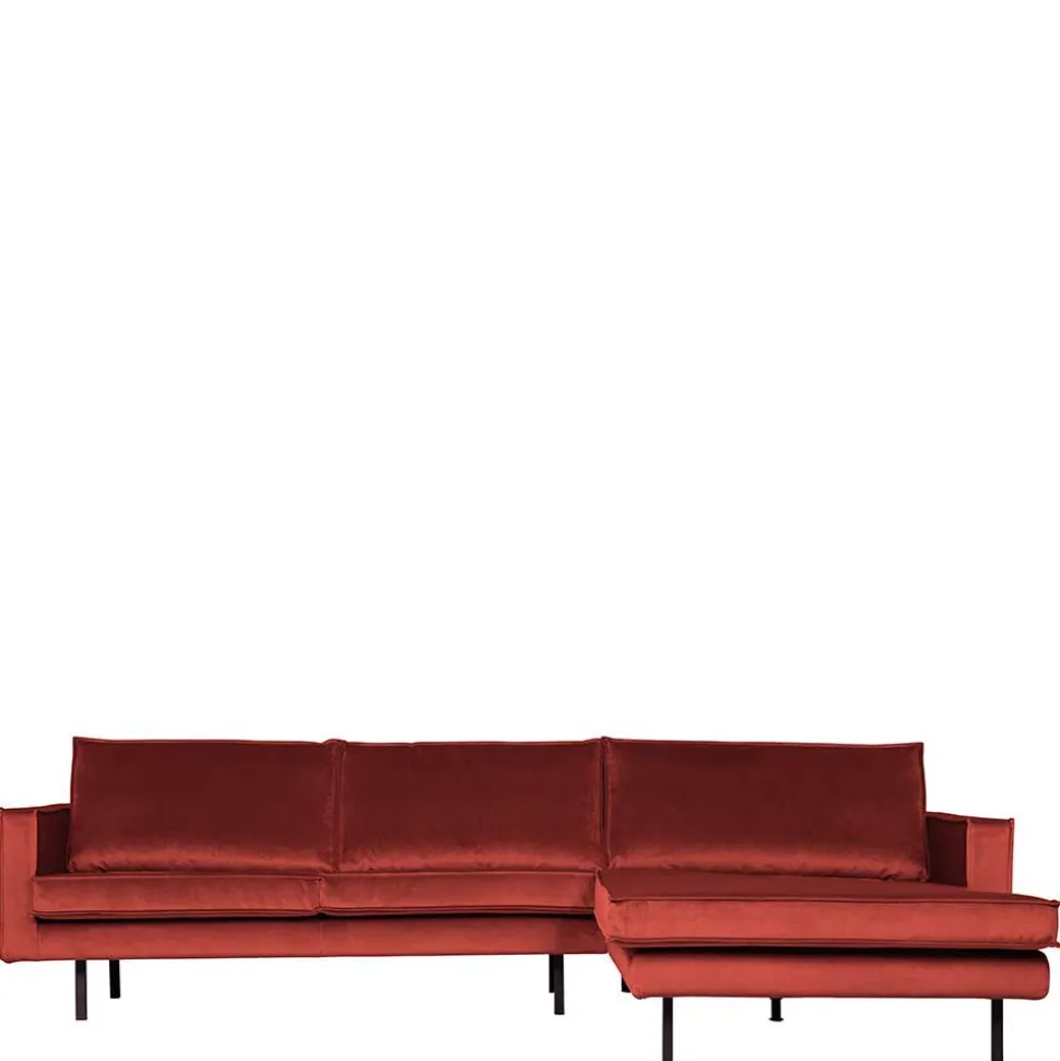 Retro Polsterecke in Kastanienfarben Samtstoff - Enzing