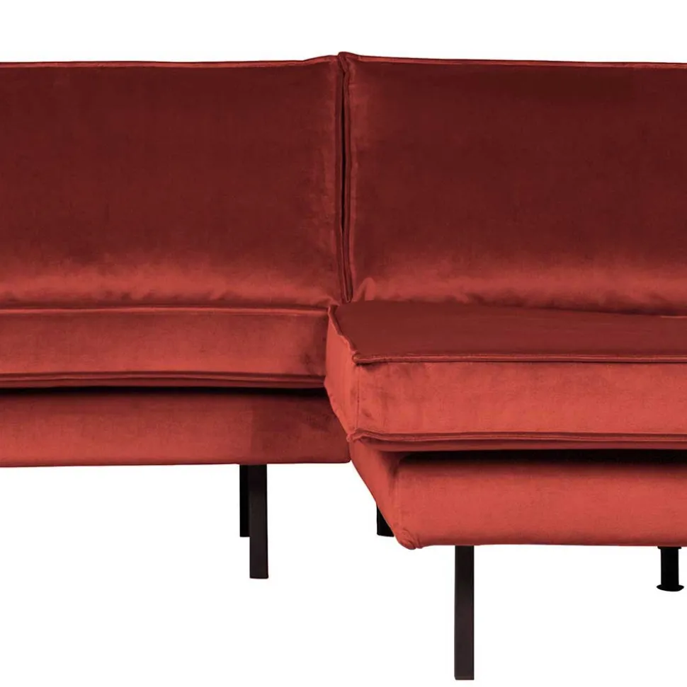 Retro Polsterecke in Kastanienfarben Samtstoff - Enzing