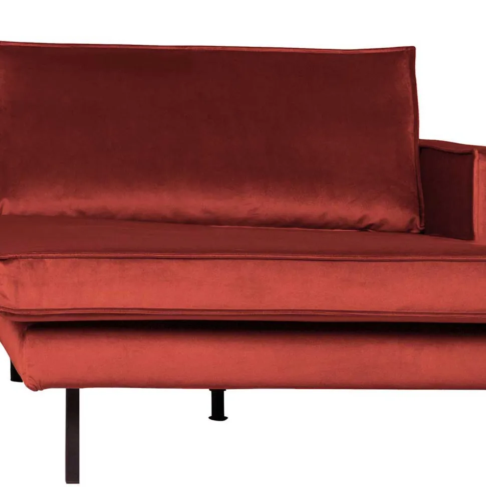 Retro Polsterecke in Kastanienfarben Samtstoff - Enzing