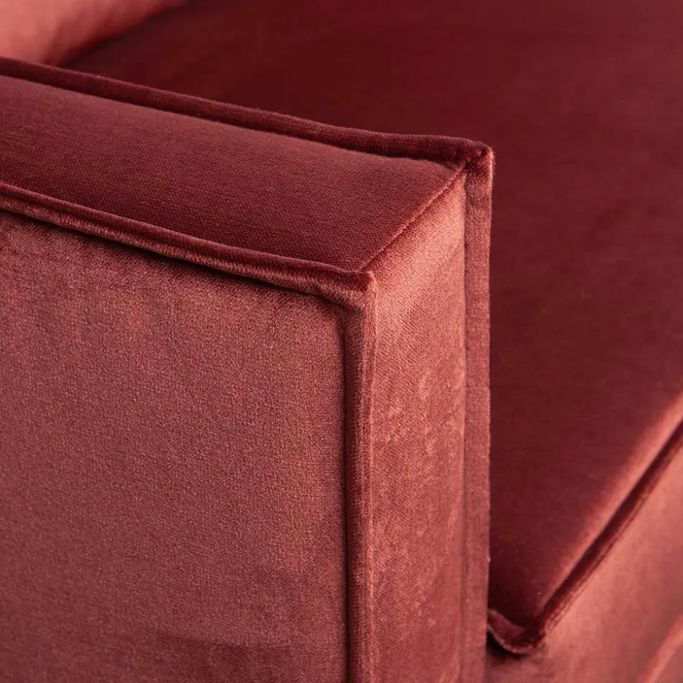 Retro Polsterecke in Kastanienfarben Samtstoff - Enzing