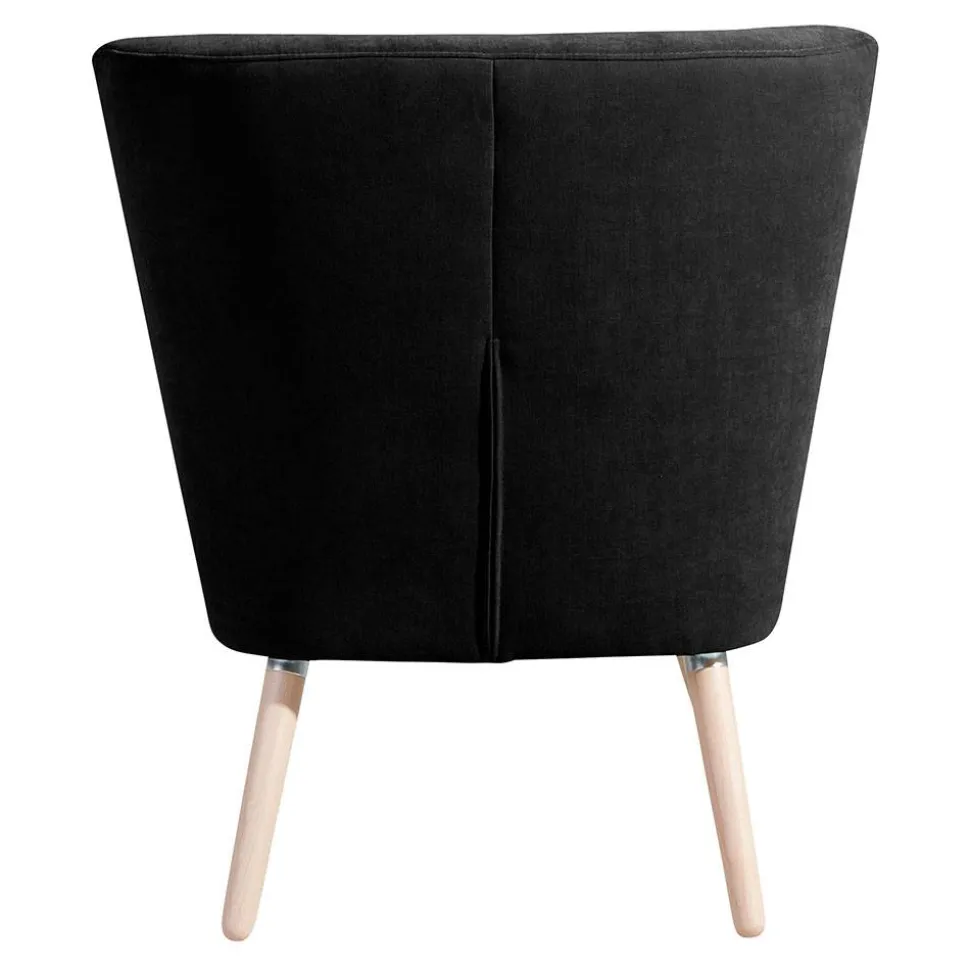 Retro Polstersessel in Schwarz Velours - Adaliz