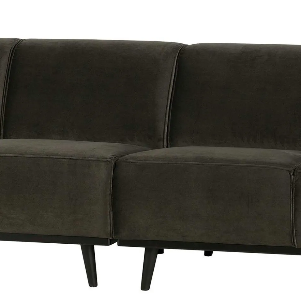 Retro Samt Sofa in Dunkelgrün Italiano mit 280cm