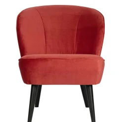 Retro Samtsessel in Rot & Schwarz - Dumarkus