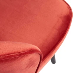 Retro Samtsessel in Rot & Schwarz - Dumarkus