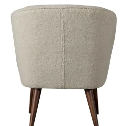 Retro Sessel aus Webplüsch in Off-White - Phinia