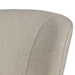 Retro Sessel aus Webplüsch in Off-White - Phinia