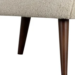 Retro Sessel aus Webplüsch in Off-White - Phinia