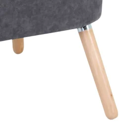 Retro Style Sessel in Anthrazit Velours - Valentino