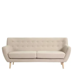 Retro Style Sofa in Beige mit Natur - Paulo