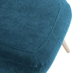 Retro Style Wohnzimmersessel in Petrol Velours - Etura