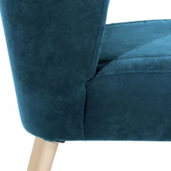 Retro Style Wohnzimmersessel in Petrol Velours - Etura