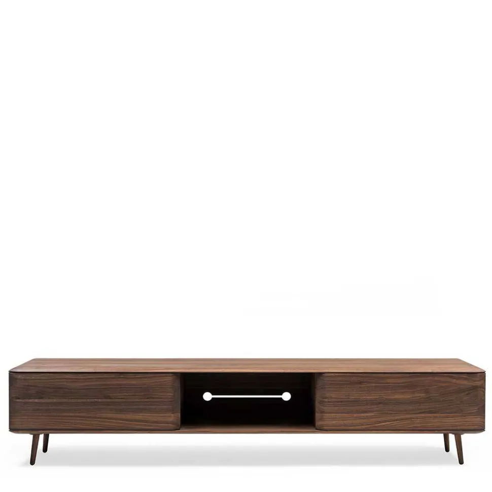 Retro TV Element aus Nussbaum Massivholz - Rivossa