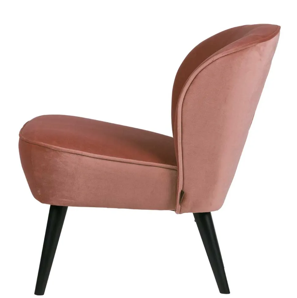 Retro Vintage Sessel in Altrosa Samt - Ventura