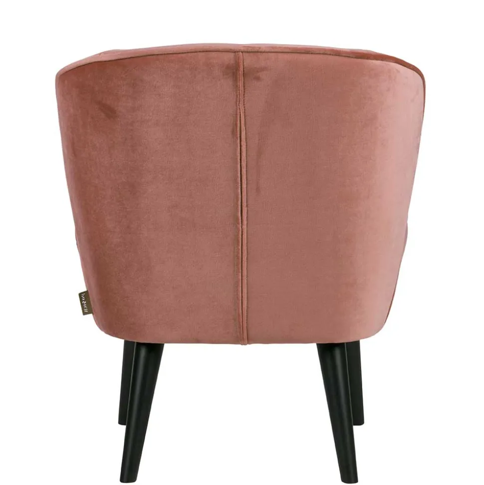 Retro Vintage Sessel in Altrosa Samt - Ventura