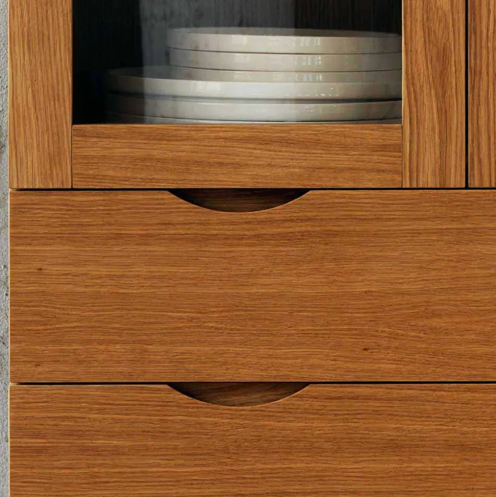 Retro Vitrine in Eichefarben - Number