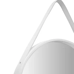 Retro Wandspiegel mit Kunstleder in Weiß - Composia