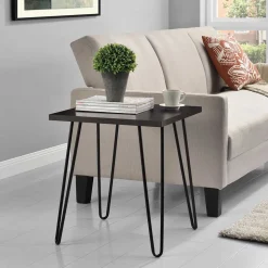 Retrodesign Beistelltisch in Eiche Optik Dunkelbraun - Braving