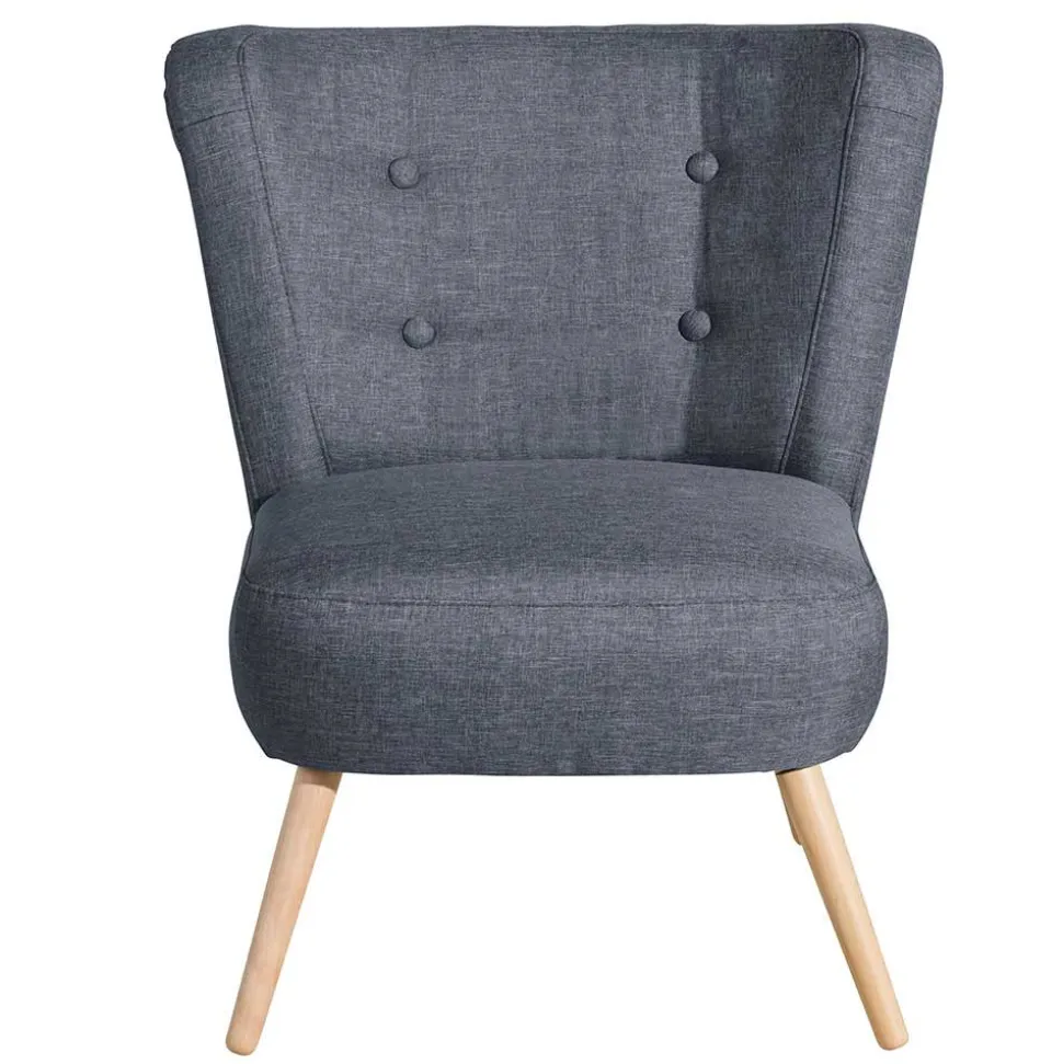 Retro-Sessel in Jeansblau Stoff - Florida