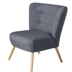 Retro-Sessel in Jeansblau Stoff - Florida