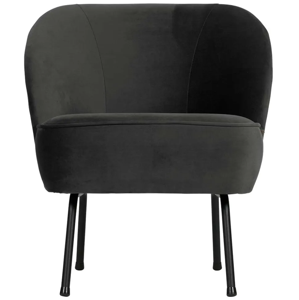 Retrosessel in Schwarz mit Samtbezug - Betty