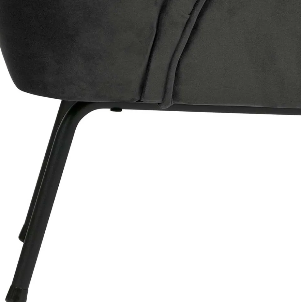 Retrosessel in Schwarz mit Samtbezug - Betty