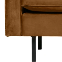 Retrostil Samtsessel in Honigfarben - Saguan I