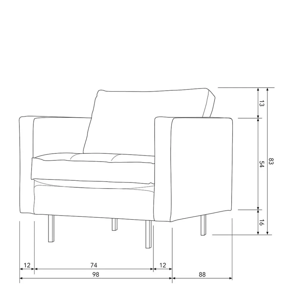 Retrostil Samtsessel in Honigfarben - Saguan I