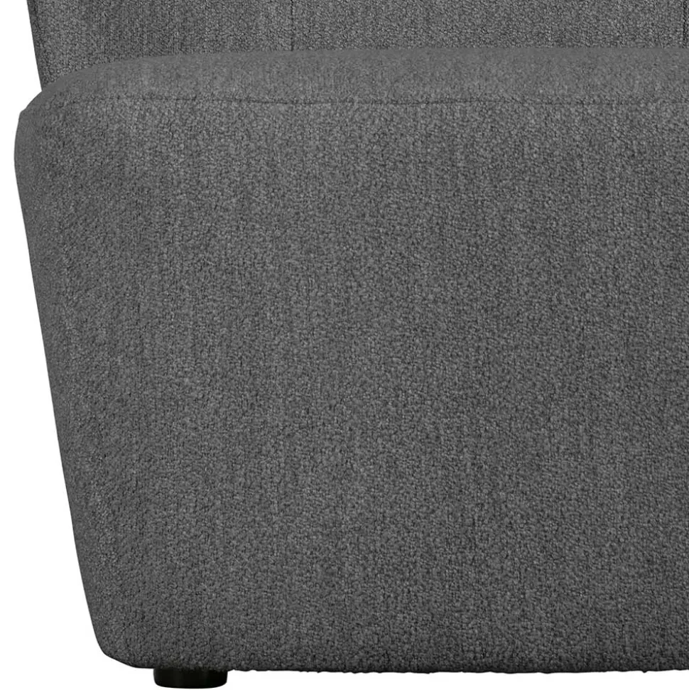 Retrostil Sessel aus Boucle-Stoff Dunkelgrau - Negro