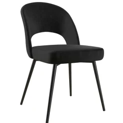 Retrostuhl in Schwarz Samt - Magan