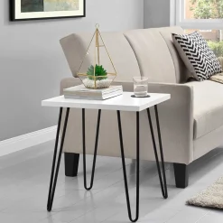 Retro-Style Beistelltisch in Weiß - Inna