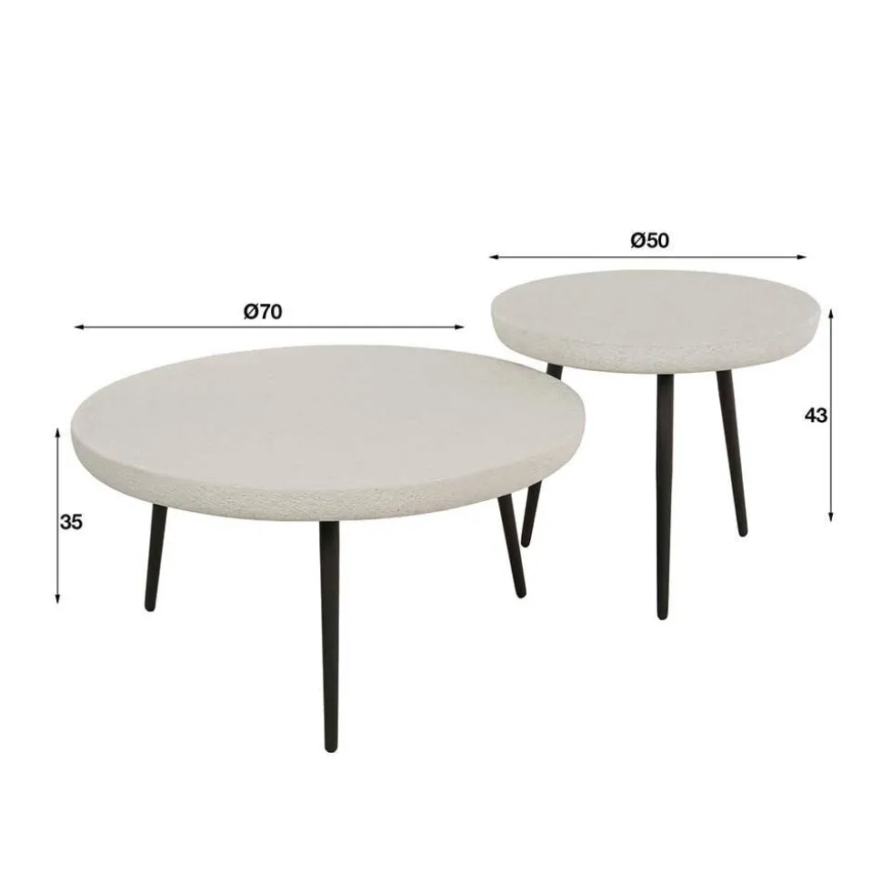 Retro-Wohnzimmertische aus Marmorkomposit - Percos (zweiteilig)