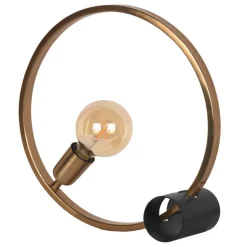 Ringförmige Tischlampe in Gold & Schwarz - Tobago
