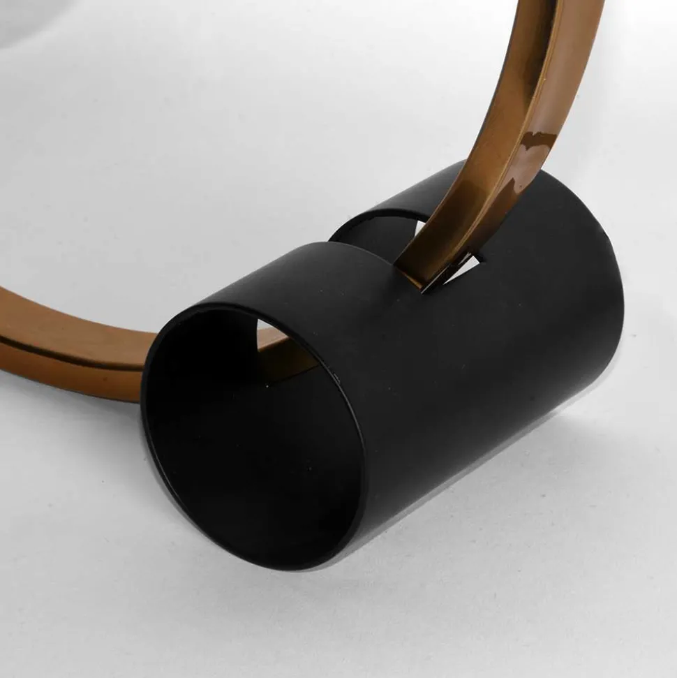 Ringförmige Tischlampe in Gold & Schwarz - Tobago