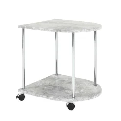 Rollbarer Beistelltisch in Beton Optik Stephanie & Chrom