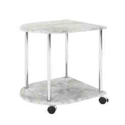 Rollbarer Beistelltisch in Beton Optik Stephanie & Chrom