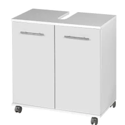 Rollbarer Waschbeckenunterschrank in Weiß - Amassa