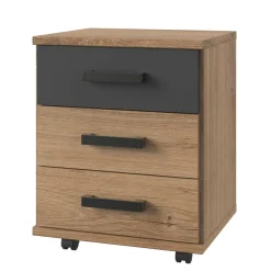 Rollcontainer in Plankeneiche & Dunkelgrau - Uletria